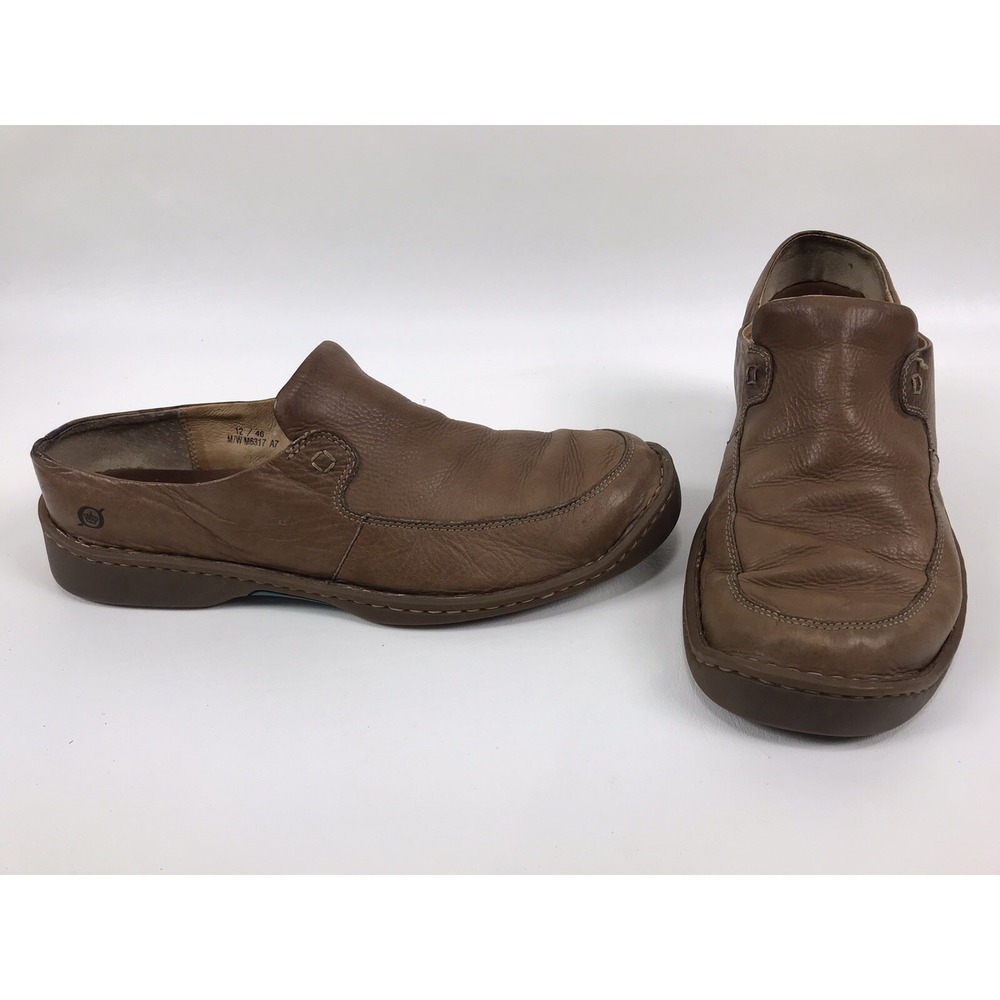 Born Wavz Mens Slip On Loafers Shoes Brown Calfskin Size 12 M6317